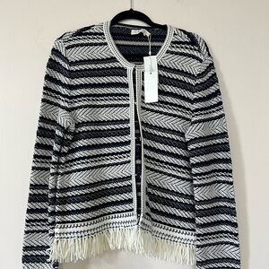 NWT Tory Burch Striped Navy and White Women's Cardigan